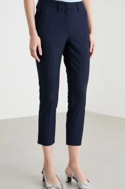 Pantaloni a sigaretta in stuoia - Blu