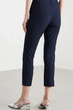 Pantaloni a sigaretta in stuoia - Blu
