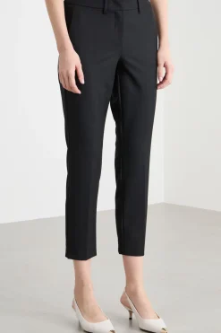 Pantaloni a sigaretta in stuoia - Nero