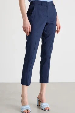 Pantaloni a sigaretta in tela - Blu
