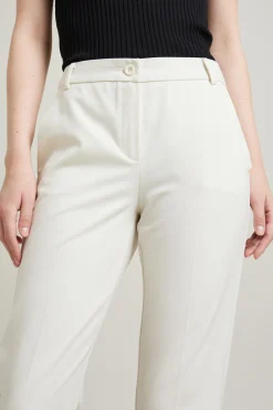 Pantaloni a sigaretta in tela - Latte