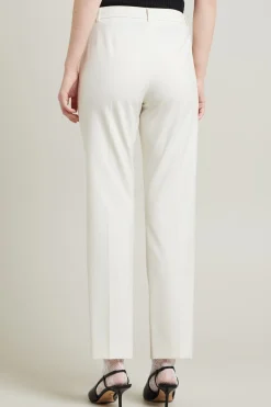 Pantaloni a sigaretta in tela - Latte