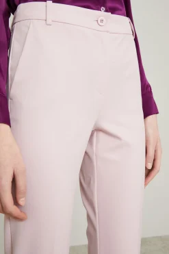 Pantaloni a sigaretta in tela - Rosa