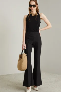 Pantaloni a zampa - Nero