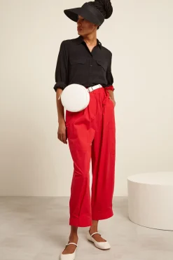 Pantaloni baggy con coulisse - Rosso