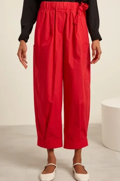 Pantaloni baggy con coulisse - Rosso