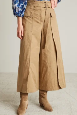 Pantaloni cargo con cintura - Beige Scuro