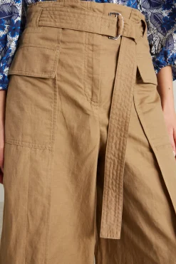 Pantaloni cargo con cintura - Beige Scuro