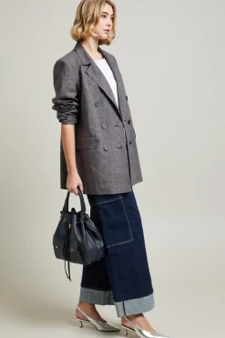 Pantaloni cargo in denim - Blu