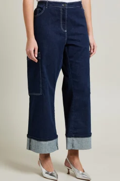 Pantaloni cargo in denim - Blu