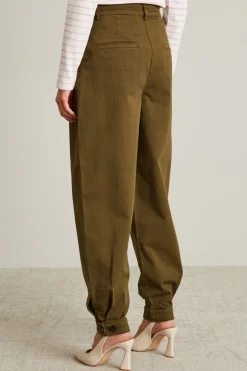 Pantaloni cargo in gabardina - Verde Kaki
