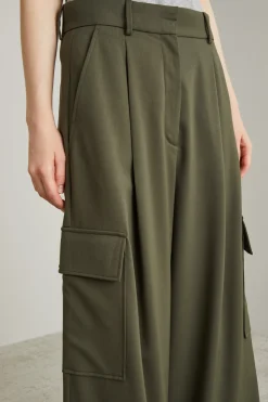 Pantaloni cargo in levantina - Verde