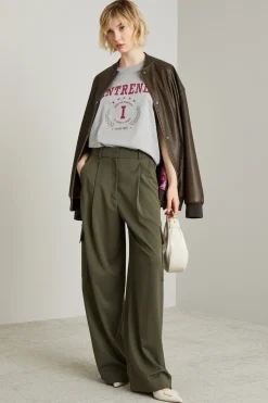 Pantaloni cargo in levantina - Verde Militare
