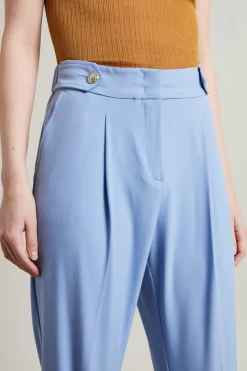 Pantaloni carrot con cinturini - Azzurro