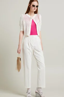 Pantaloni carrot con cinturini - Bianco