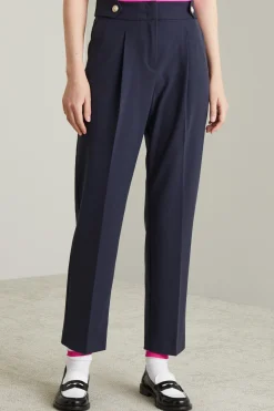 Pantaloni carrot con cinturini - Blu Notte