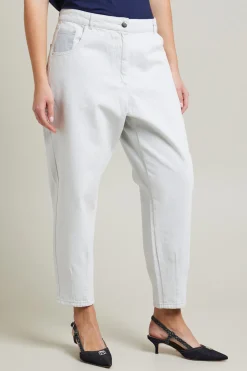 Pantaloni carrot in drill - Azzurro Chiaro Denim