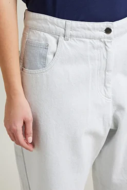 Pantaloni carrot in drill - Azzurro Chiaro Denim