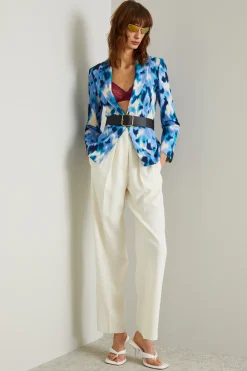 Pantaloni carrot in enver satin - Bianco