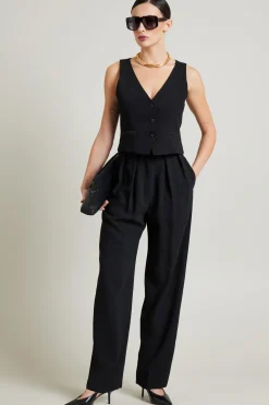 Pantaloni carrot in enver satin - Nero