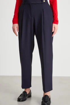 Pantaloni carrot in twill - Blu