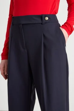 Pantaloni carrot in twill - Blu