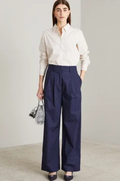 Pantaloni con micro strass - Blu