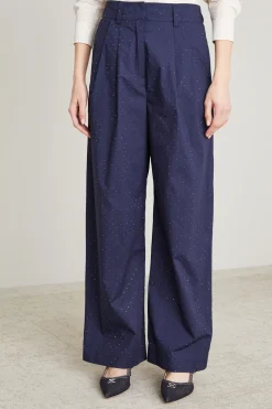 Pantaloni con micro strass - Blu