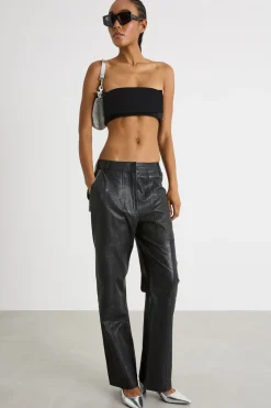 Pantaloni con tasche e impunture - Nero