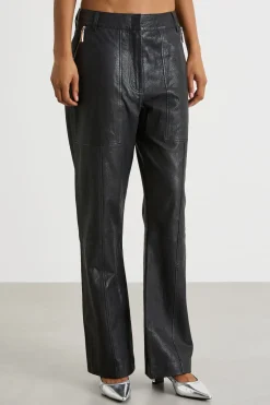 Pantaloni con tasche e impunture - Nero