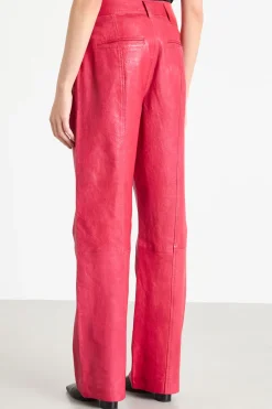 Pantaloni con tasche e impunture - Rosso