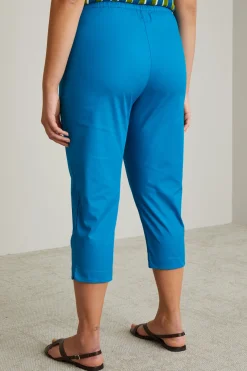 Pantaloni cropped in cotone - Blu