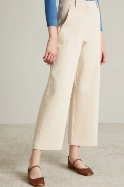 Pantaloni cropped in jersey - Burro