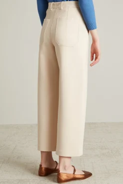 Pantaloni cropped in jersey - Burro