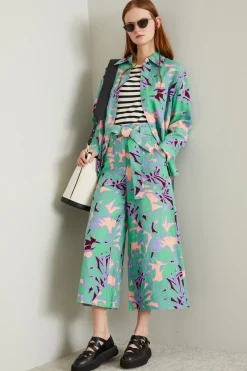 Pantaloni cropped - Verde Viola Rosa