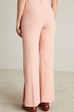 Pantaloni dritti con spacchi - Rosa