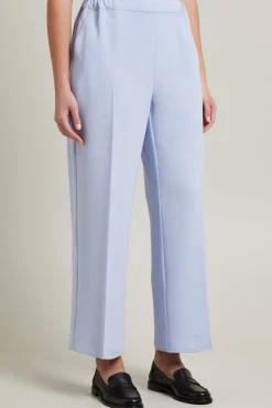 Pantaloni dritti in cady - Celeste