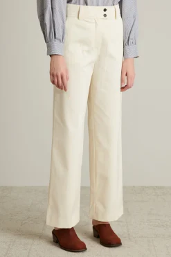 Pantaloni dritti in gabardina - Burro