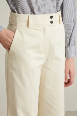 Pantaloni dritti in gabardina - Burro