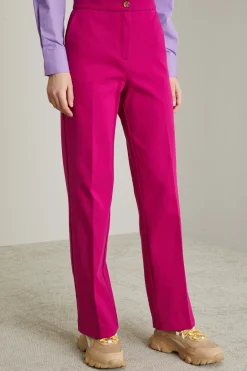 Pantaloni dritti in jersey - Fucsia