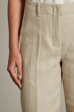 Pantaloni dritti in stuoia - Ecru
