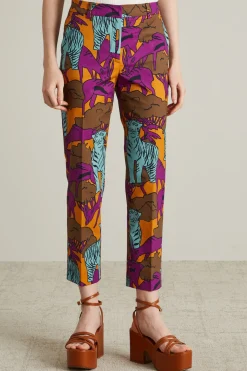 Pantaloni dritti - Viola Marrone Blu