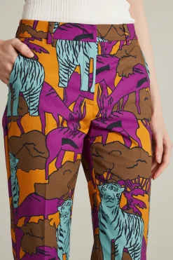Pantaloni dritti - Viola Marrone Blu