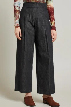 Pantaloni effetto denim - Nero