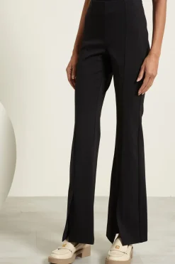 Pantaloni flare con spacchi - Nero