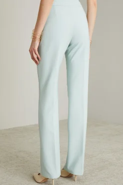 Pantaloni flare in cady - Azzurro