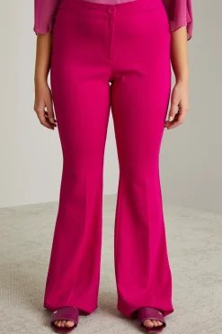 Pantaloni flare in cady - Fuxia