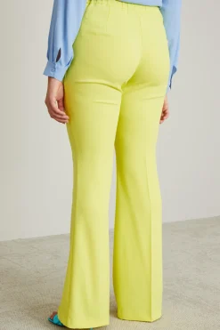 Pantaloni flare in cady - Giallo