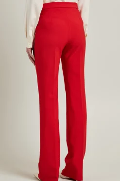 Pantaloni flare in cady - Rosso