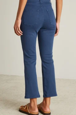 Pantaloni flare in drill - Blu